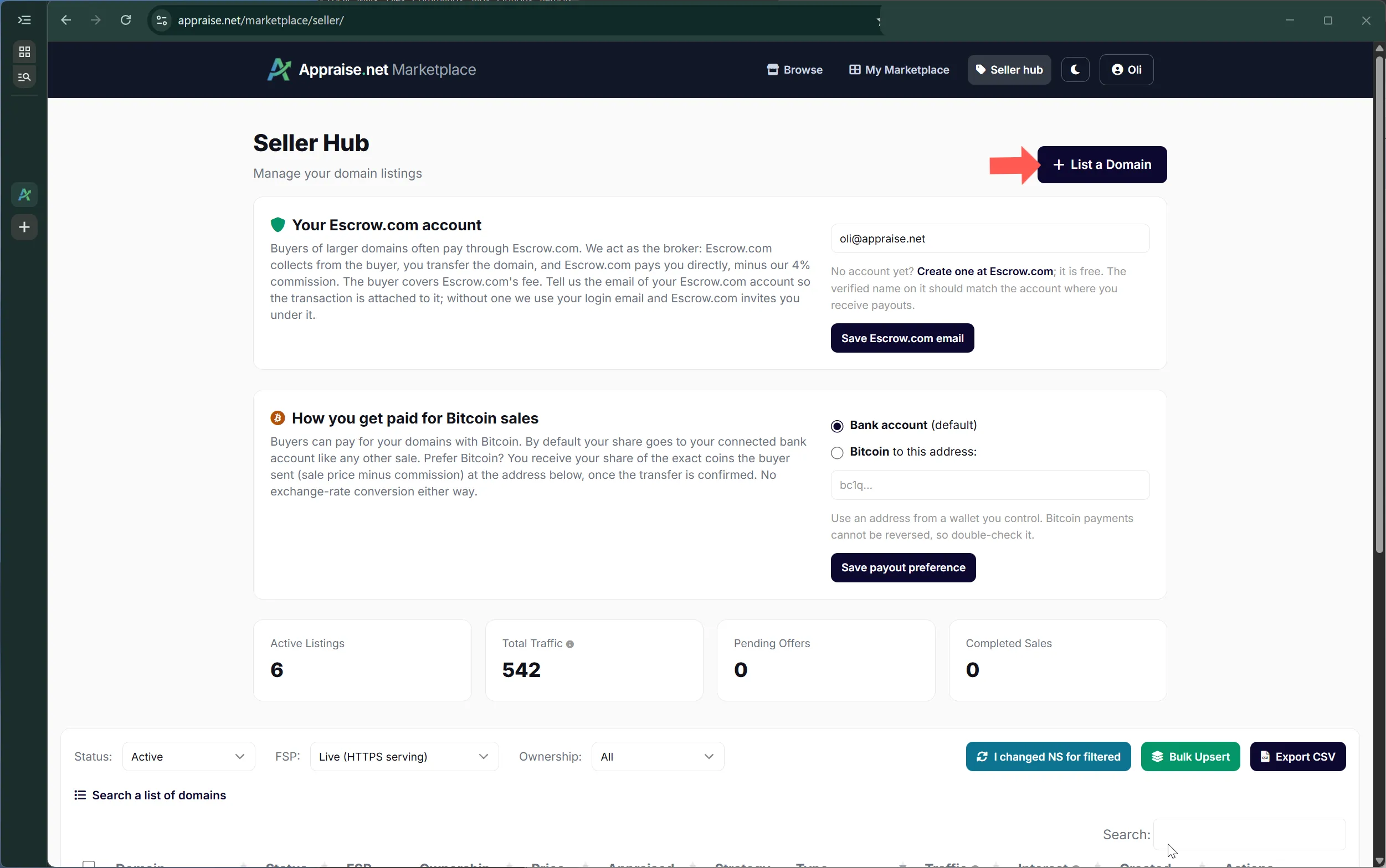 The seller dashboard: setup status, stats and your listings